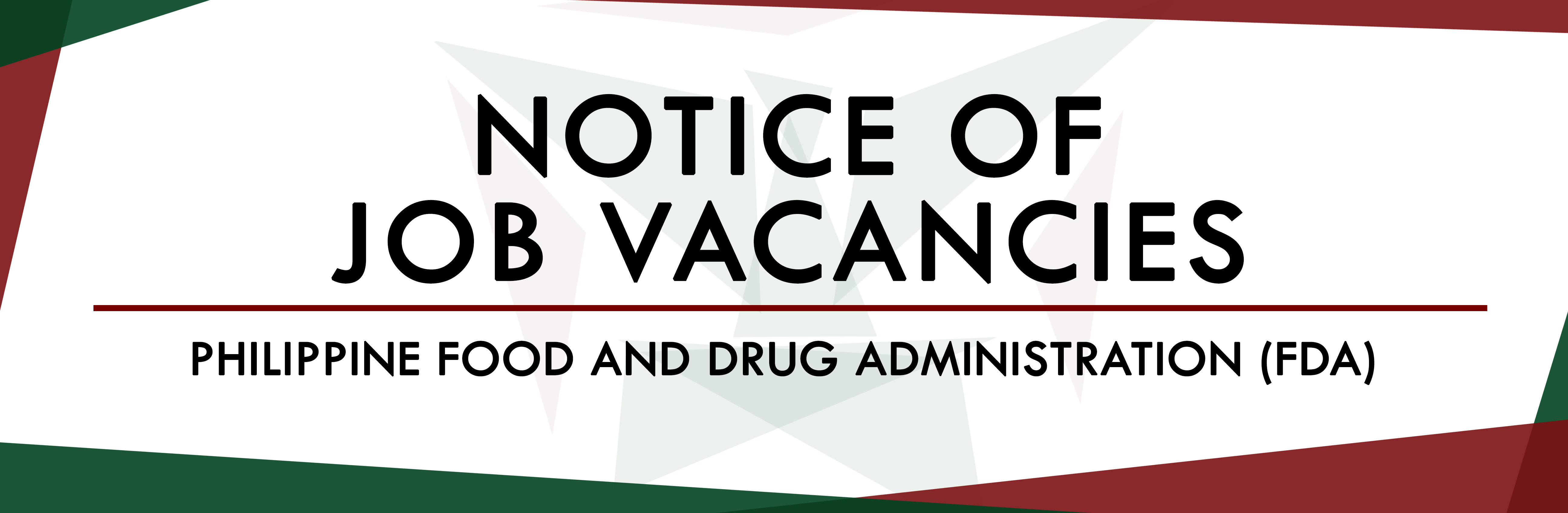 Notice Of Job Vacancies For Pharmacists In Philippine FDA